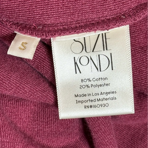New Suzie Kondi The Saba Raglan Top in Cerise Velour Sz S - Picture 7 of 7